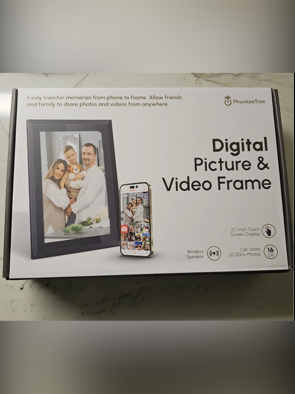 Phunkee Tree Digital Picture and Video Frame 10.1in 16GB NEW SEALED